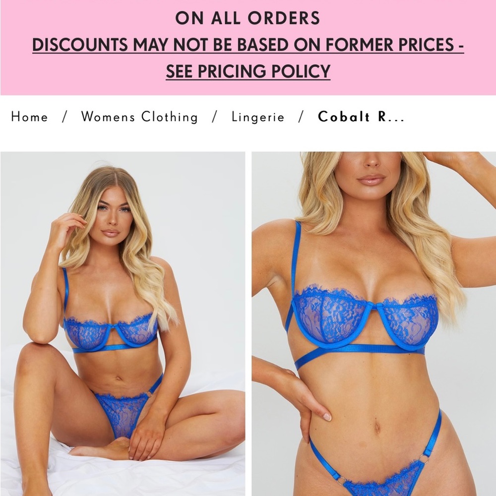 Pretty Little Thing 	
 
Cobalt Ring Detail Underwired Lingerie Set